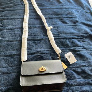 NWT Coach Bowery Crossbody Black Leather with Gold Chain